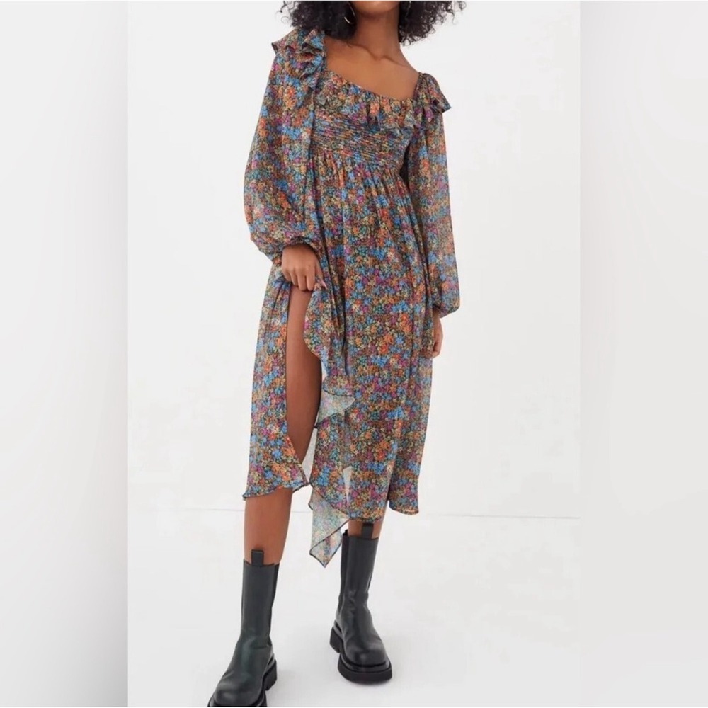 NWT For Love and Lemons Brittany Midi Ditsy Floral Midi Dress Sz Small $265